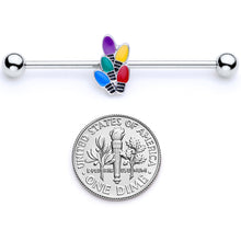 Load image into Gallery viewer, 14G Christmas Lights Industrial Barbell 38mm