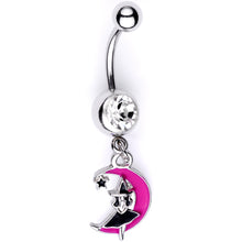 将图片加载到图库查看器,Pink Moon Witch Halloween Dangle Belly Ring
