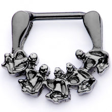 将图片加载到图库查看器,16G 5/16 Black Scary Skeletons Halloween Septum Clicker