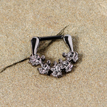 将图片加载到图库查看器,16G 5/16 Black Scary Skeletons Halloween Septum Clicker