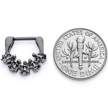 将图片加载到图库查看器,16G 5/16 Black Scary Skeletons Halloween Septum Clicker
