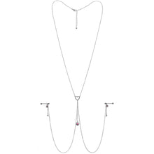 将图片加载到图库查看器,14G 5/8 Pink Gem Sun Heart Star Nipple Chain Necklace