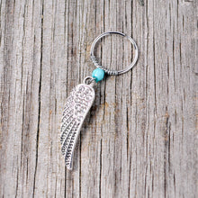 Load image into Gallery viewer, 20G 3/8 Clear Gem Feather Feathered Wing Dangle Closure Ring