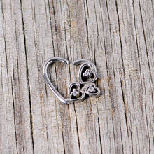 Load image into Gallery viewer, 16G 3/8 Clear CZ Gem Valentines Day Left Heart Closure Ring