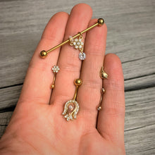 Load image into Gallery viewer, Pink Gem Gold Tone Plated Tulip Flower Belly Ring