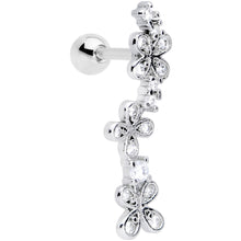 将图片加载到图库查看器,16G 1/4 Clear CZ Gem Loopy Garland Flower Cartilage Tragus