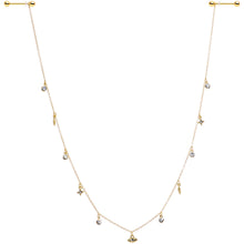 Load image into Gallery viewer, 14G 9/16 Clear Gem Gold Tone Eye Star Feather Dangle Nipple Chain
