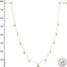 Load image into Gallery viewer, 14G 9/16 Clear Gem Gold Tone Eye Star Feather Dangle Nipple Chain