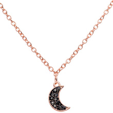 将图片加载到图库查看器,14G 9/16 Black Gem Rose Gold Tone Moon Dangle Nipple Chain