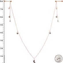 将图片加载到图库查看器,14G 9/16 Black Gem Rose Gold Tone Moon Dangle Nipple Chain