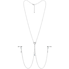 Load image into Gallery viewer, 14G 5/8 Blue Gem Moon Heart Star Nipple Chain Necklace