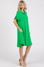 将图片加载到图库查看器,Button Down Flounce Sleeve Dress with Pockets – Casual, Comfortable, Feminine and Functional Dress with Button Front and Flounce Sleeves