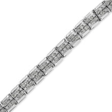 Load image into Gallery viewer, .925 Sterling Silver 2.0 Cttw Diamond 7" Round Miracle Plate Link Bracelet (I-J Color, I2-I3 Clarity)