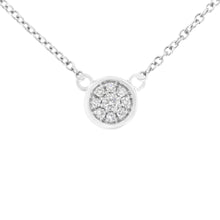 Load image into Gallery viewer, 10K White Gold 1/4 Cttw Diamond Flower Pendant Necklace (I-J Color, I2-I3 Clarity) - Adjustable 16-18" chain