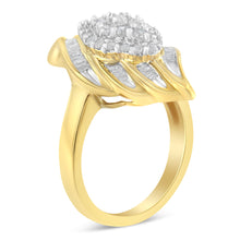 Load image into Gallery viewer, 10K Yellow Gold Plated .925 Sterling Silver Diamond Cocktail Ring (3/4 Cttw, I-J Color, I2-I3 Clarity) - Size 6
