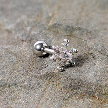 将图片加载到图库查看器,16G 1/4 Clear Gem Winter Snowflake Cartilage Tragus