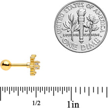 Load image into Gallery viewer, 16G 1/4 Clear Gem Gold Tone Winter Snowflake Cartilage Tragus