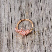 Load image into Gallery viewer, 16G 3/8 Clear CZ Gem Rose Gold Tone Moon Stars Closure Ring