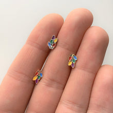 Load image into Gallery viewer, 16G 1/4 Rose Gold Tone Christmas Lights Holiday Cartilage Tragus