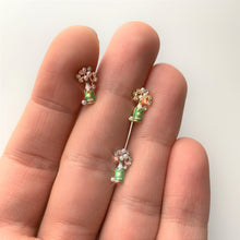 Load image into Gallery viewer, 16G 1/4 Clear Gem Rose Gold Tone Champagne Cartilage Tragus