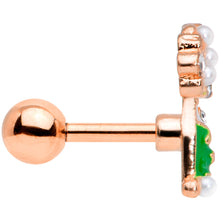 Load image into Gallery viewer, 16G 1/4 Clear Gem Rose Gold Tone Champagne Cartilage Tragus