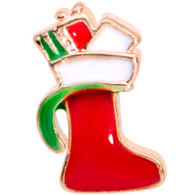 Load image into Gallery viewer, 20G 7mm Rose Gold Tone Red White Christmas Stocking Nose Bone