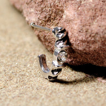 Load image into Gallery viewer, 20G 3/8 Clear Gem Steel Twist Faux Hoop Nose Bone