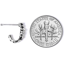 Load image into Gallery viewer, 20G 3/8 Clear Gem Steel Twist Faux Hoop Nose Bone