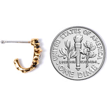 Load image into Gallery viewer, 20G 3/8 Clear Gem Gold Tone Twist Faux Hoop Nose Bone