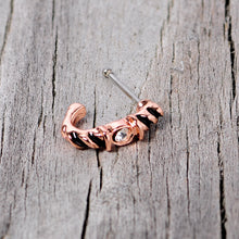 Load image into Gallery viewer, 20G 3/8 Clear Gem Rose Gold Tone Twist Faux Hoop Nose Bone