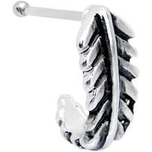 Load image into Gallery viewer, 20G 3/8 Steel Feather Faux Hoop Nose Bone