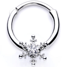 将图片加载到图库查看器,16G 3/8 Clear Gem Holiday Snowflake Septum Clicker