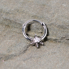 将图片加载到图库查看器,16G 3/8 Clear Gem Holiday Snowflake Septum Clicker