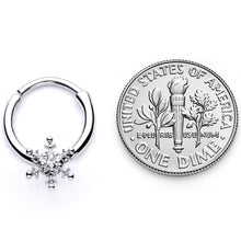 将图片加载到图库查看器,16G 3/8 Clear Gem Holiday Snowflake Septum Clicker