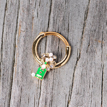 Load image into Gallery viewer, 16G 3/8 Clear Gem Gold Tone Champagne Holiday Septum Clicker