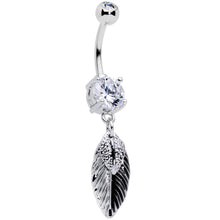 将图片加载到图库查看器,Clear Gem Feathers Southwestern Dangle Belly Ring