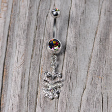 将图片加载到图库查看器,Vitrail Clear Gem Abstract Charm Dangle Belly Ring