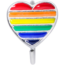 Load image into Gallery viewer, 20G 5/16 Rainbow Pride Heart Nose Hoop