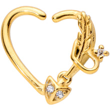 Load image into Gallery viewer, 16G 3/8 Clear CZ Gem Arrow Heart Left Heart Closure Ring