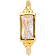 Load image into Gallery viewer, 20G 5/16 Clear CZ Gem Gold Tone Rectangle Nose Hoop