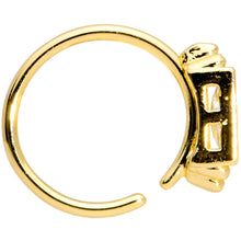 Load image into Gallery viewer, 20G 5/16 Clear CZ Gem Gold Tone Rectangle Nose Hoop