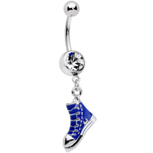 将图片加载到图库查看器,Clear Gem Blue High Top Sneaker Dangle Belly Ring