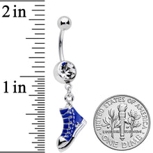 将图片加载到图库查看器,Clear Gem Blue High Top Sneaker Dangle Belly Ring