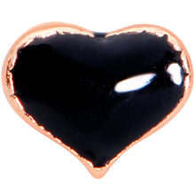 Load image into Gallery viewer, 20G 1/4 Rose Gold Tone Black Heart Nose Bone