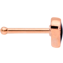 Load image into Gallery viewer, 20G 1/4 Rose Gold Tone Black Heart Nose Bone