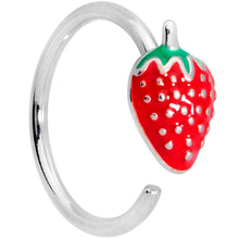 Load image into Gallery viewer, 18G 3/8 Red Green Strawberry Nose Hoop
