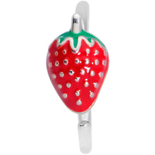 Load image into Gallery viewer, 18G 3/8 Red Green Strawberry Nose Hoop