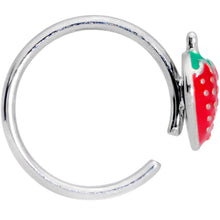 Load image into Gallery viewer, 18G 3/8 Red Green Strawberry Nose Hoop