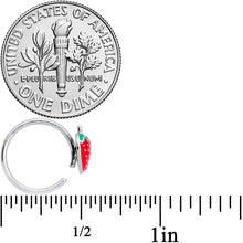 Load image into Gallery viewer, 18G 3/8 Red Green Strawberry Nose Hoop