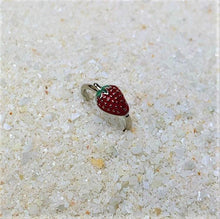 Load image into Gallery viewer, 18G 3/8 Red Green Strawberry Nose Hoop